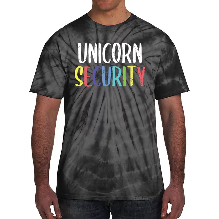 Halloween Dad Mom Daughter Adult Costume Unicorn Security Tie-Dye T-Shirt