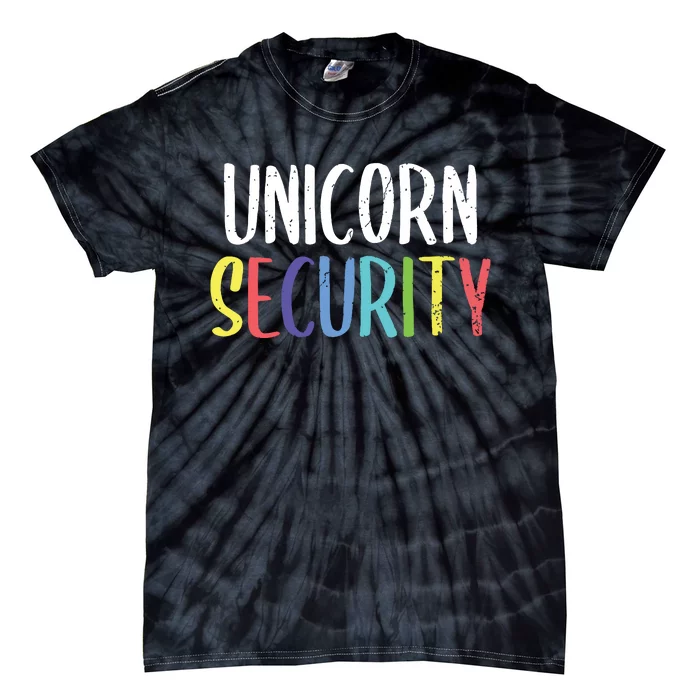 Halloween Dad Mom Daughter Adult Costume Unicorn Security Tie-Dye T-Shirt