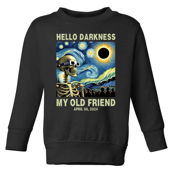 Hello Darkness My Old Friend Solar Eclipse April 08 2024 Toddler Sweatshirt