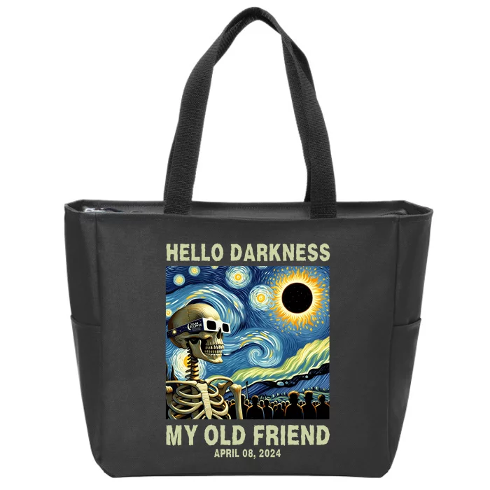 Hello Darkness My Old Friend Solar Eclipse April 08 2024 Zip Tote Bag