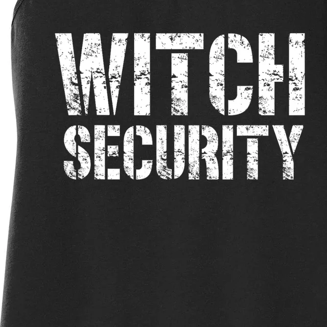 Halloween Dad Mom Daughter Adult Costume Witch Security Women's Racerback Tank