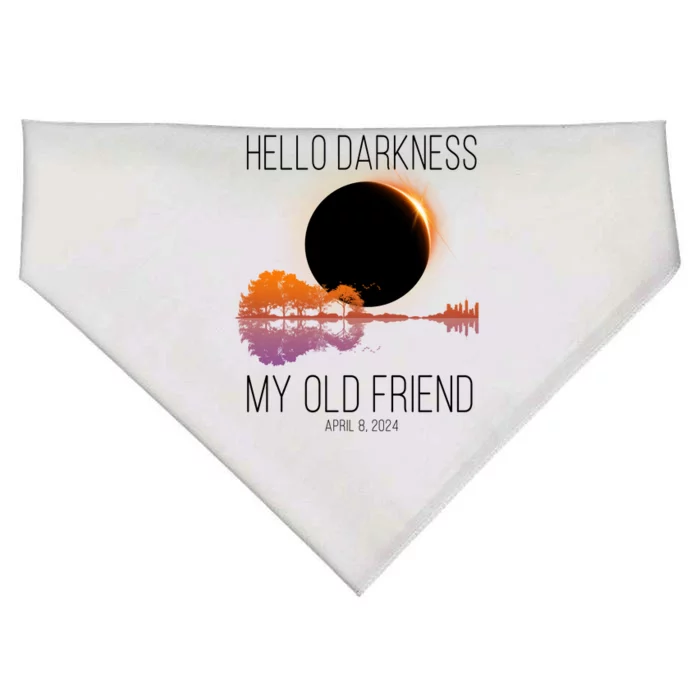 Hello Darkness My Old Friend Solar Eclipse April 8 USA-Made Doggie Bandana