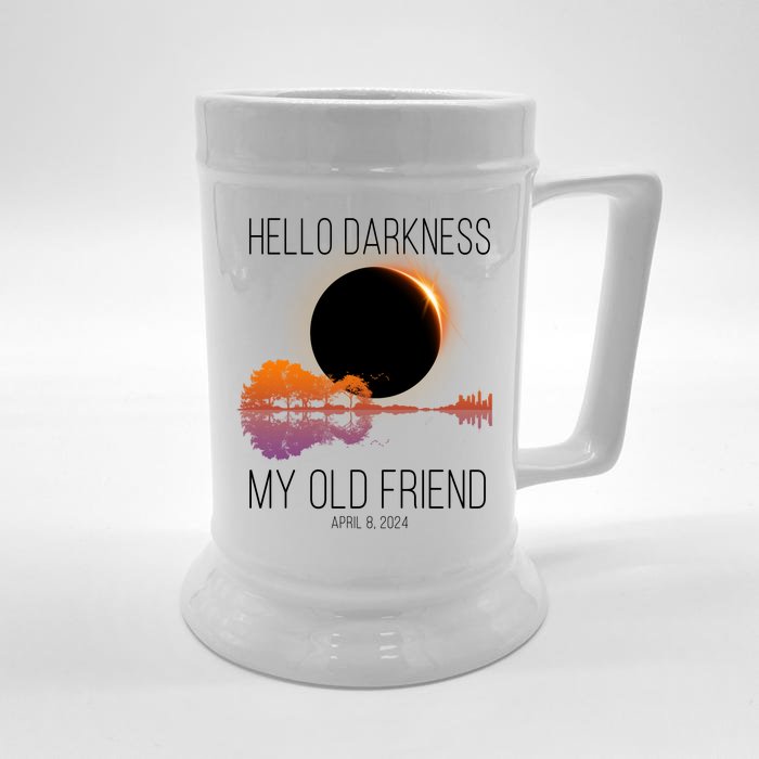 Hello Darkness My Old Friend Solar Eclipse April 8 Front & Back Beer Stein