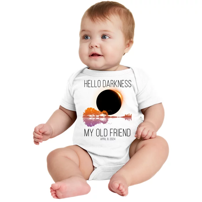 Hello Darkness My Old Friend Solar Eclipse April 8 Baby Bodysuit