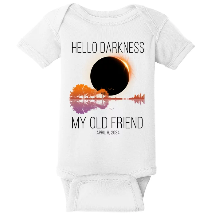 Hello Darkness My Old Friend Solar Eclipse April 8 Baby Bodysuit