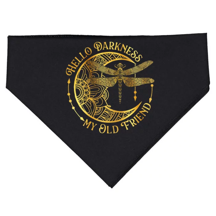 Hello Darkness My Old Friend Dragonfly Lover Insects Moon USA-Made Doggie Bandana