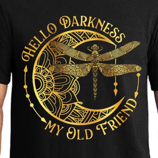 Hello Darkness My Old Friend Dragonfly Lover Insects Moon Pajama Set