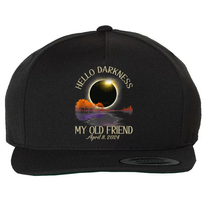 Hello Darkness My Old Friend Eclipse 2024 April 8th Totality Wool Snapback Cap