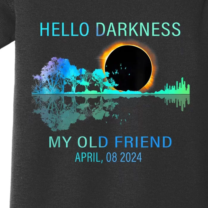 Hello Darkness My Old Friend 2024 Solar Eclipse April 08 2024 Baby Bodysuit