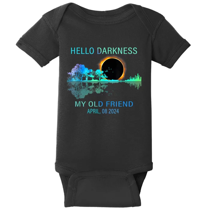 Hello Darkness My Old Friend 2024 Solar Eclipse April 08 2024 Baby Bodysuit