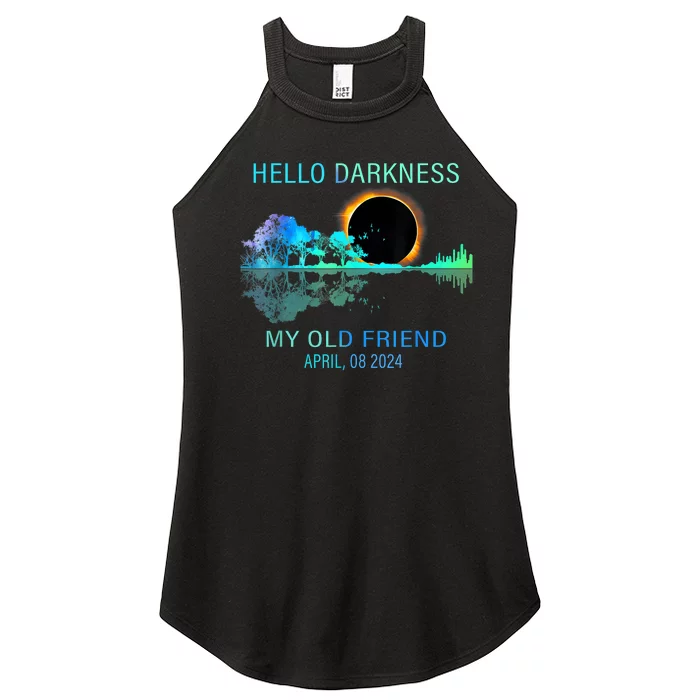 Hello Darkness My Old Friend 2024 Solar Eclipse April 08 2024 Women’s Perfect Tri Rocker Tank