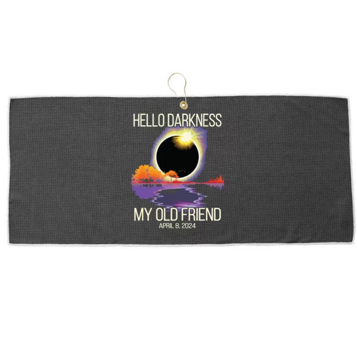 Hello Darkness My Old Friend Solar Eclipse April 08 2024 Large Microfiber Waffle Golf Towel