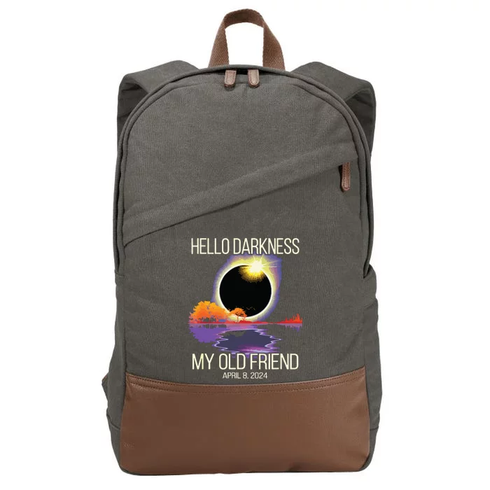 Hello Darkness My Old Friend Solar Eclipse April 08 2024 Cotton Canvas Backpack