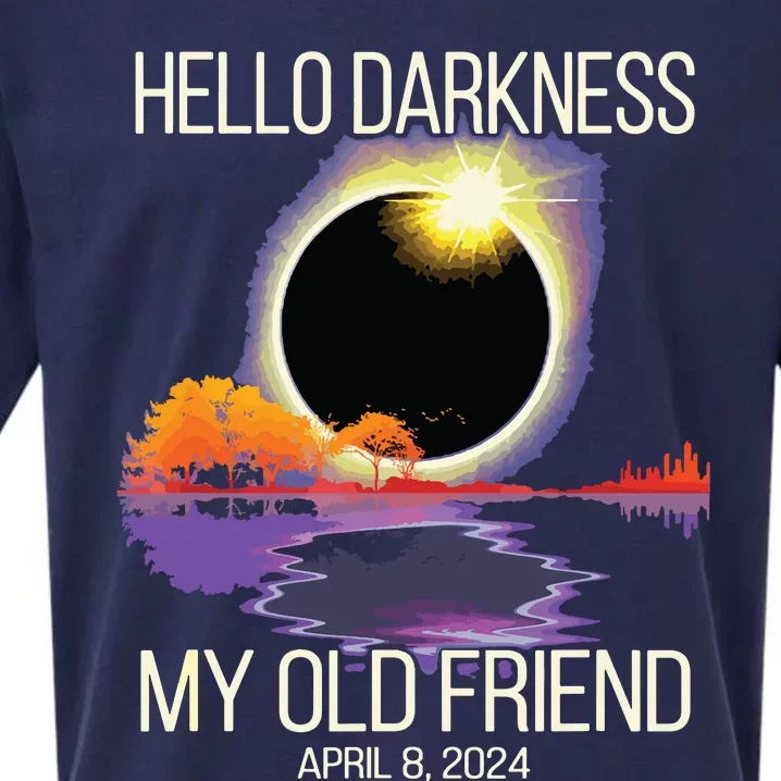 Hello Darkness My Old Friend Solar Eclipse April 08 2024 Sueded Cloud Jersey T-Shirt