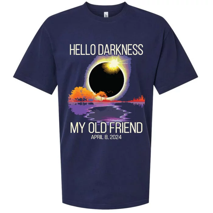 Hello Darkness My Old Friend Solar Eclipse April 08 2024 Sueded Cloud Jersey T-Shirt