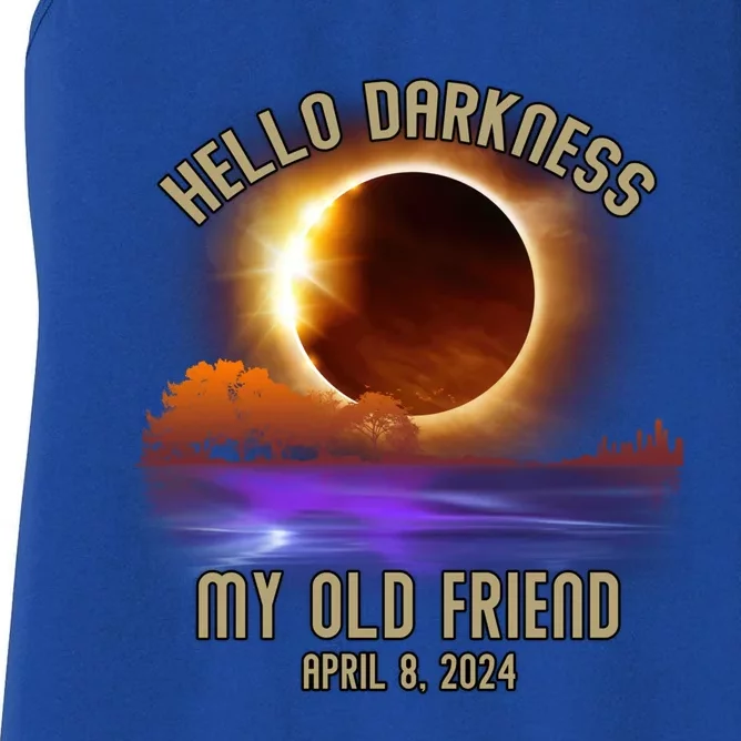 Hello Darkness My Old Friend Solar Eclipse April 08 2024 Women's Racerback Tank