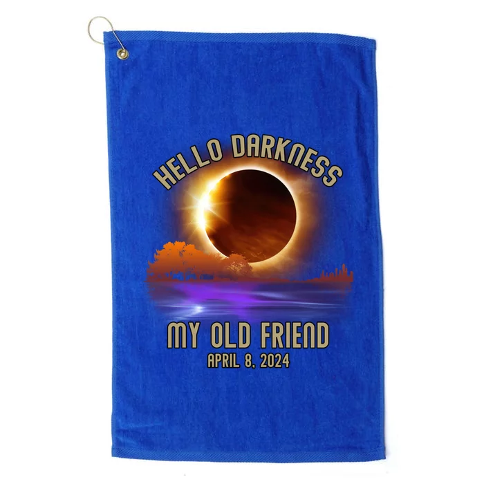 Hello Darkness My Old Friend Solar Eclipse April 08 2024 Platinum Collection Golf Towel