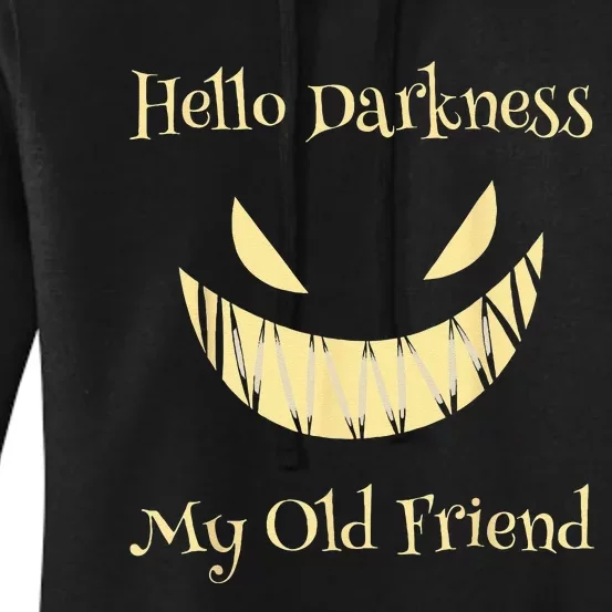 Hello Darkness My Old Friend Scary Pumpkin Women's Pullover Hoodie