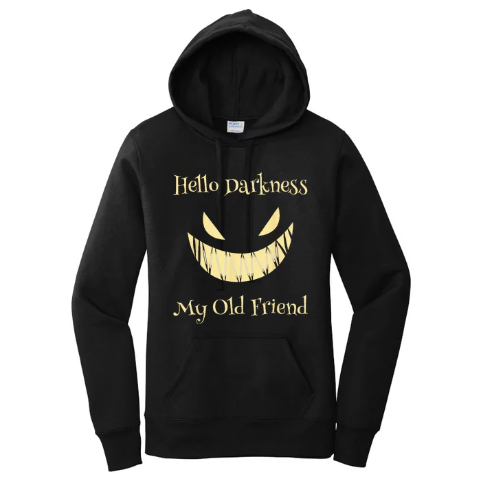 Hello Darkness My Old Friend Scary Pumpkin Women's Pullover Hoodie