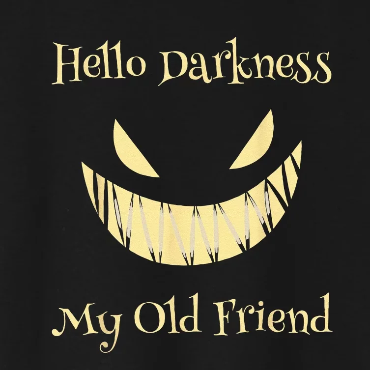 Hello Darkness My Old Friend Scary Pumpkin Women's Crop Top Tee