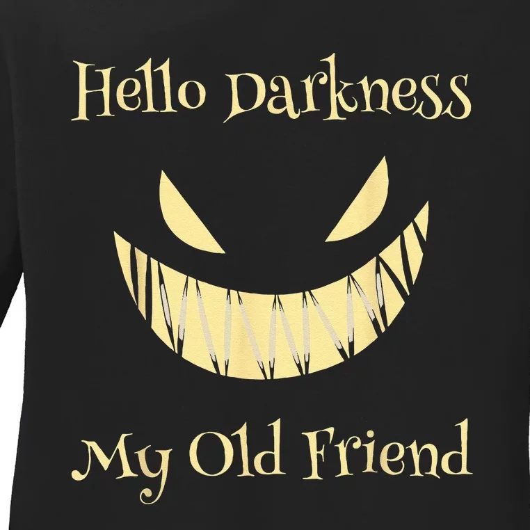 Hello Darkness My Old Friend Scary Pumpkin Ladies Long Sleeve Shirt