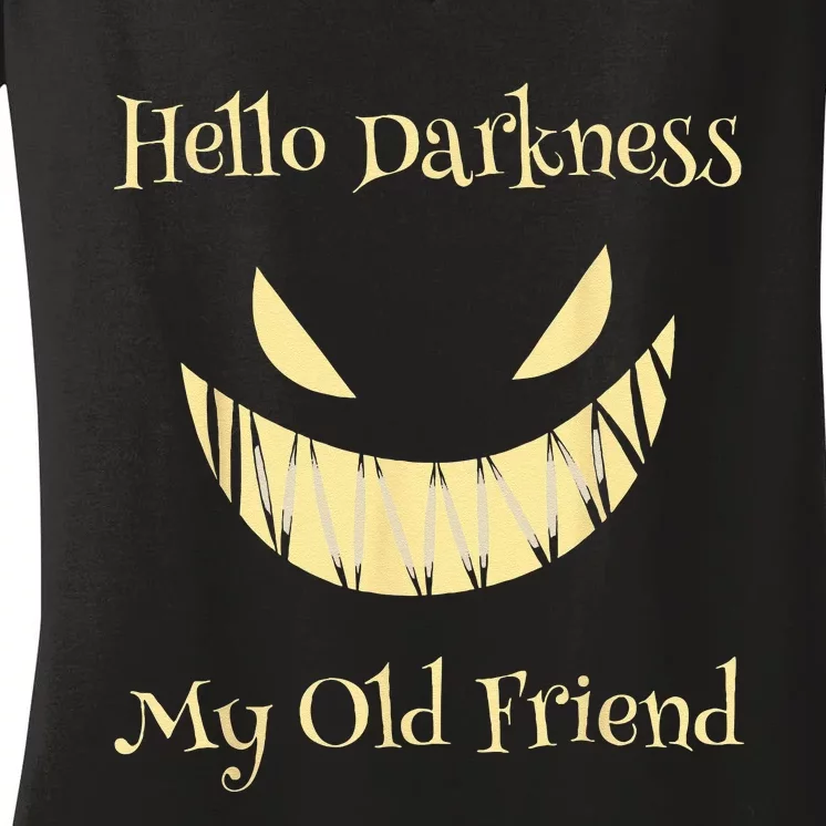 Hello Darkness My Old Friend Scary Pumpkin Women's V-Neck T-Shirt