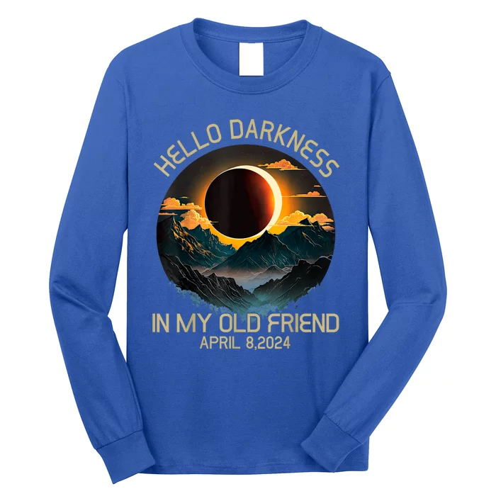 Hello Darkness My Old Friend Solar Eclipse April 08 2024 Long Sleeve Shirt