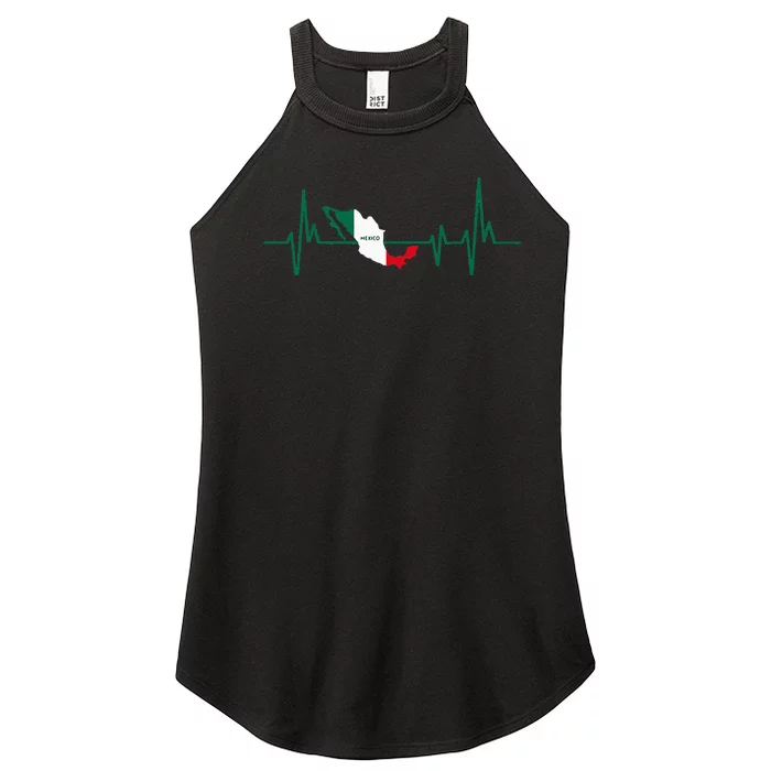 Heartbeat Design Mexican Flag Mexico Women’s Perfect Tri Rocker Tank