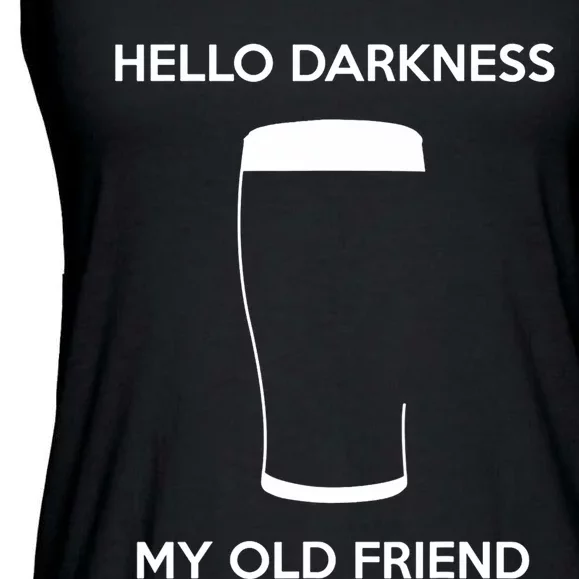 Hello Darkness My Old Friend Age Beer Stout Beer Lover Ladies Essential Flowy Tank