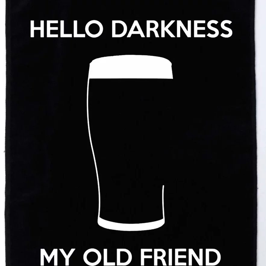 Hello Darkness My Old Friend Age Beer Stout Beer Lover Platinum Collection Golf Towel