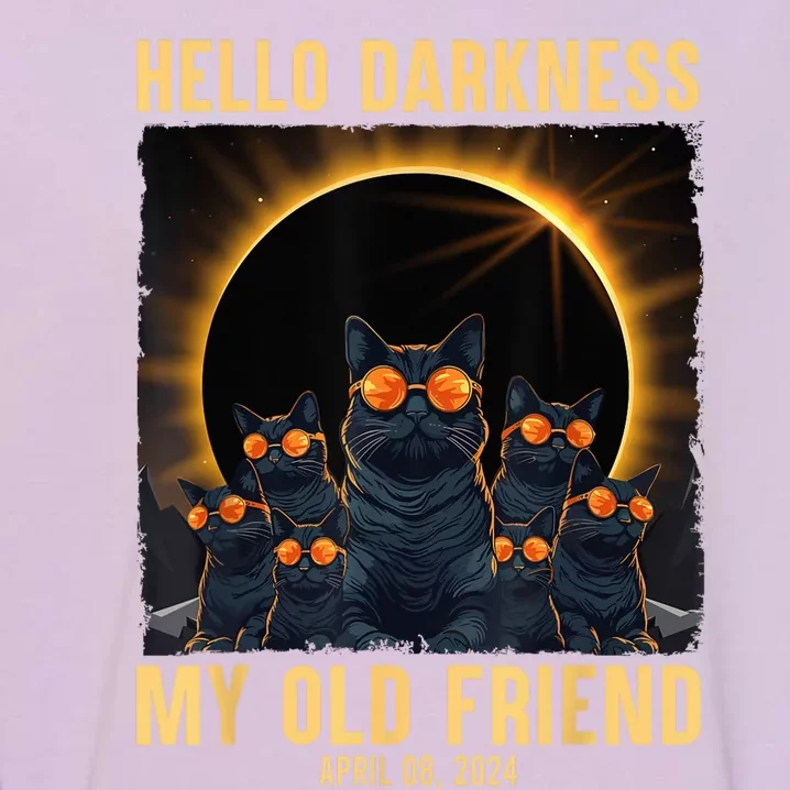 Hello Darkness My Old Friend Solar Eclipse April 08 2024 Garment-Dyed Sweatshirt