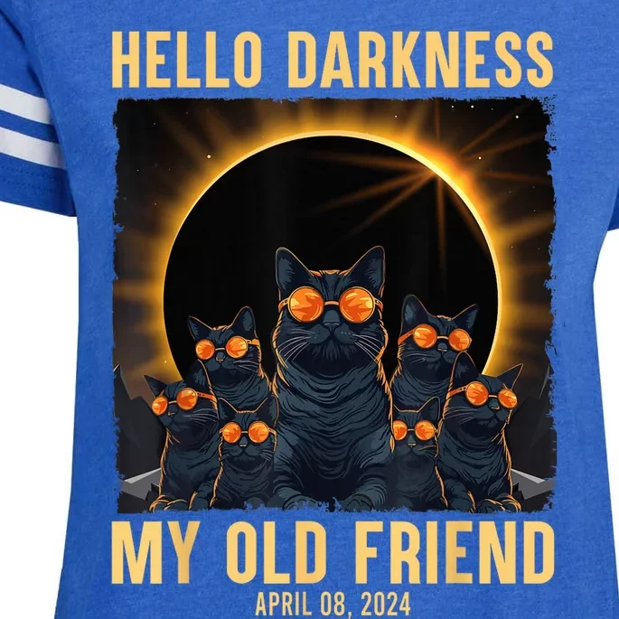 Hello Darkness My Old Friend Solar Eclipse April 08 2024 Enza Ladies Jersey Football T-Shirt