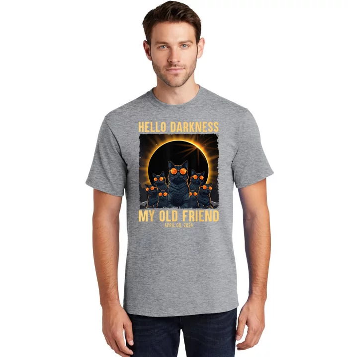 Hello Darkness My Old Friend Solar Eclipse April 08 2024 Tall T-Shirt