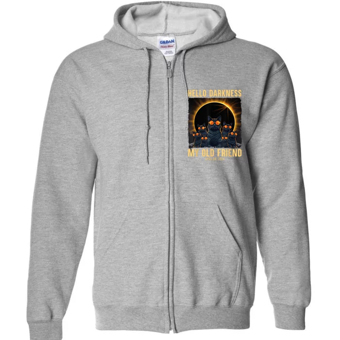 Hello Darkness My Old Friend Solar Eclipse April 08 2024 Full Zip Hoodie