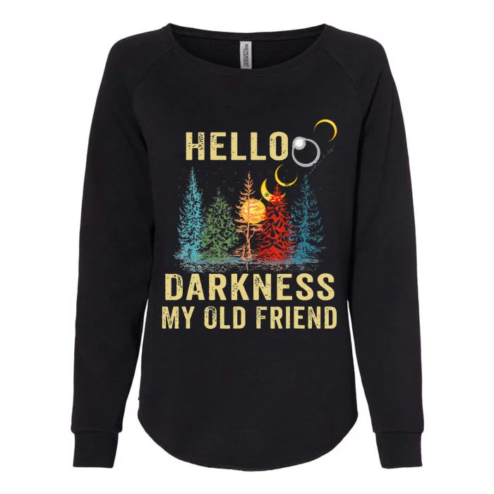 Hello Darkness My Old Friend Solar Eclipse Womens California Wash Sweatshirt