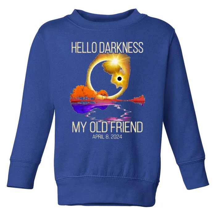 Hello Darkness My Old Friend Solar Eclipse April 08 2024 Toddler Sweatshirt