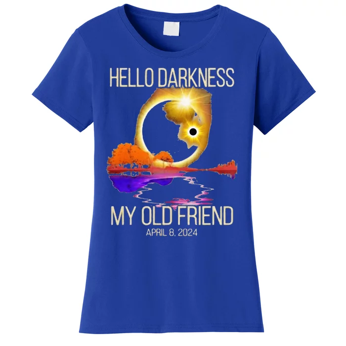 Hello Darkness My Old Friend Solar Eclipse April 08 2024 Women's T-Shirt