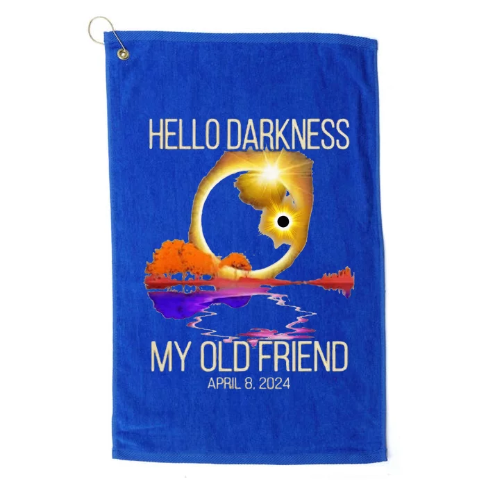 Hello Darkness My Old Friend Solar Eclipse April 08 2024 Platinum Collection Golf Towel