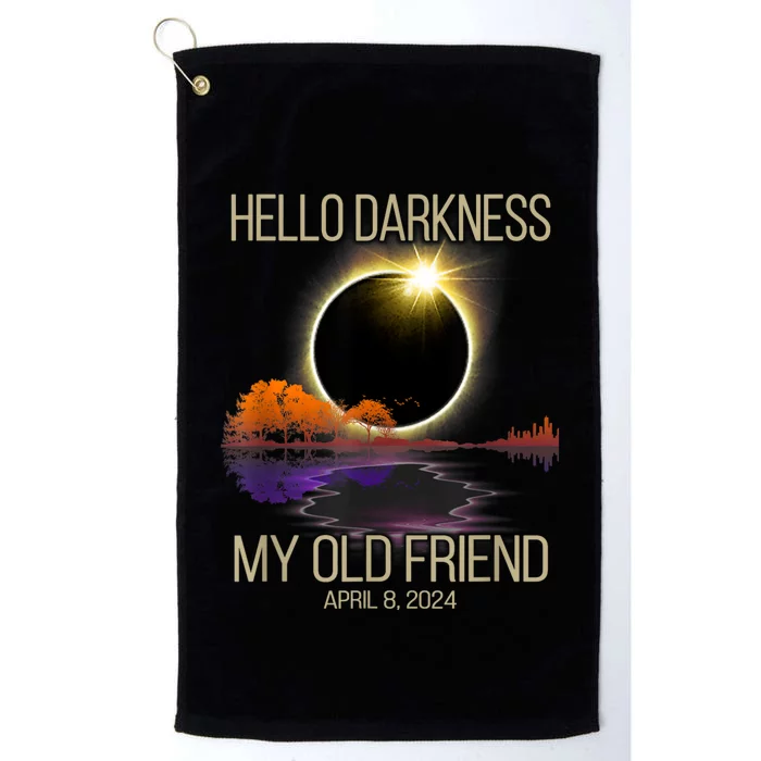 Hello Darkness My Old Friend Solar Eclipse April 08 2024 Platinum Collection Golf Towel