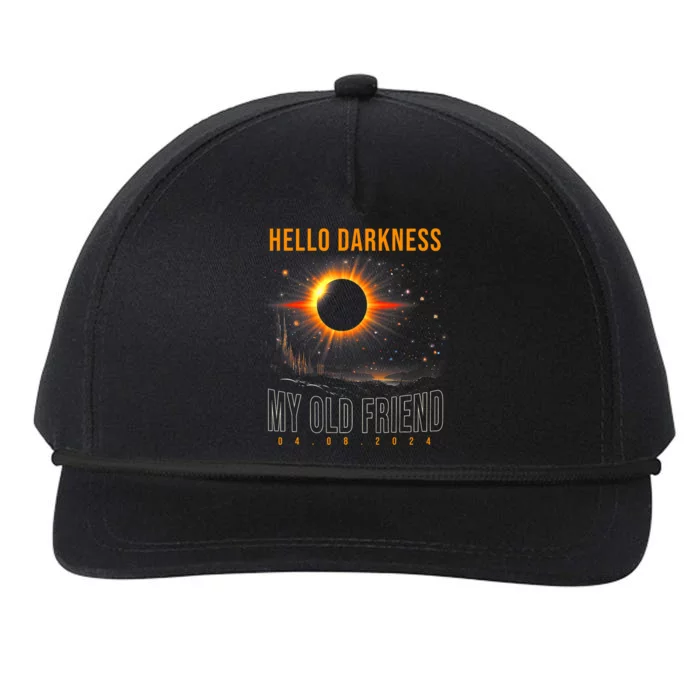 Hello Darkness My Old Friend Solar Eclipse April 08 2024 Solar Eclipse Now Snapback Five-Panel Rope Hat