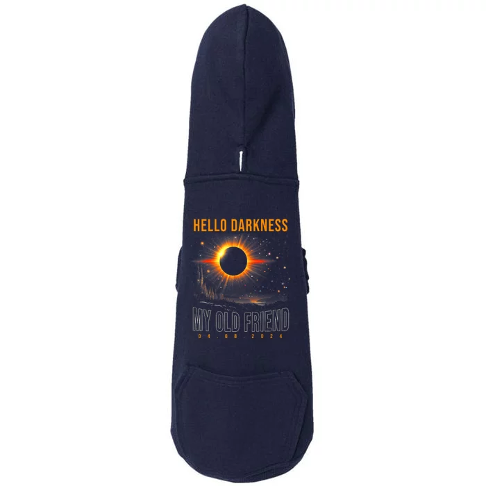 Hello Darkness My Old Friend Solar Eclipse April 08 2024 Solar Eclipse Now Doggie 3-End Fleece Hoodie