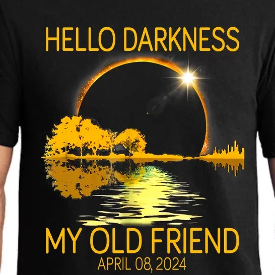 Hello Darkness My Old Friend Funny 2024 Solar Eclipse 4 8 24 Pajama Set