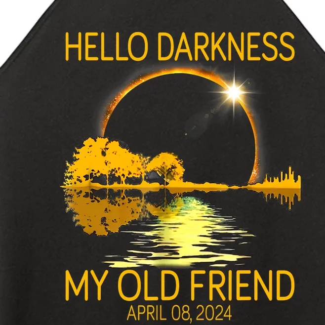 Hello Darkness My Old Friend Funny 2024 Solar Eclipse 4 8 24 Women’s Perfect Tri Rocker Tank