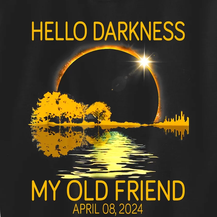 Hello Darkness My Old Friend Funny 2024 Solar Eclipse 4 8 24 Kids Sweatshirt