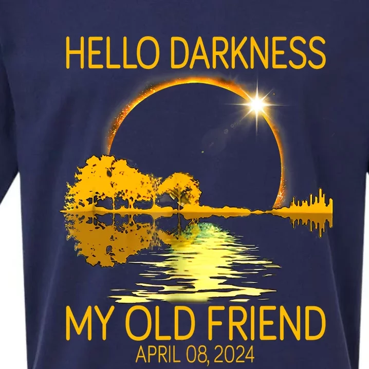 Hello Darkness My Old Friend Funny 2024 Solar Eclipse 4 8 24 Sueded Cloud Jersey T-Shirt