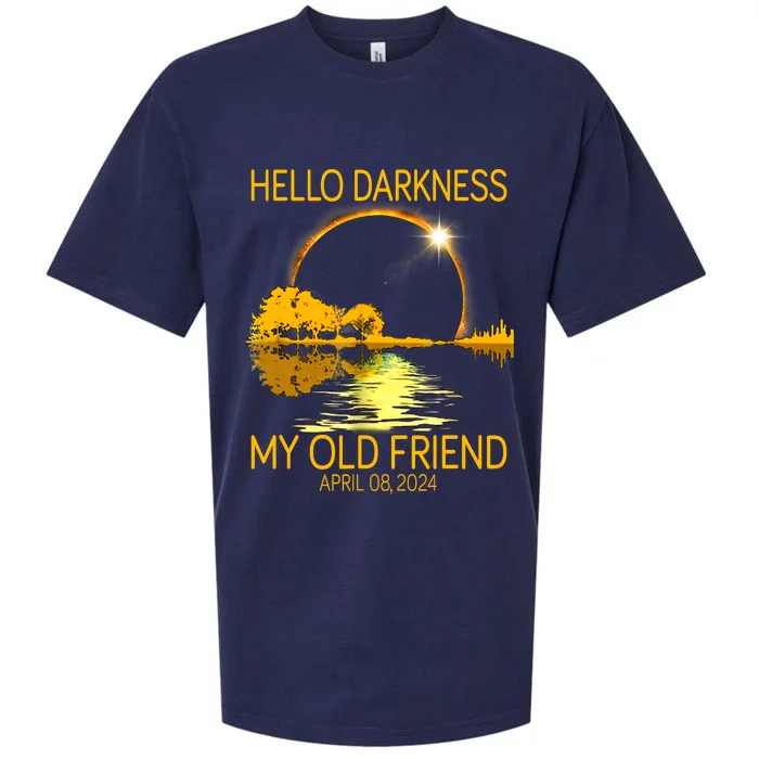 Hello Darkness My Old Friend Funny 2024 Solar Eclipse 4 8 24 Sueded Cloud Jersey T-Shirt