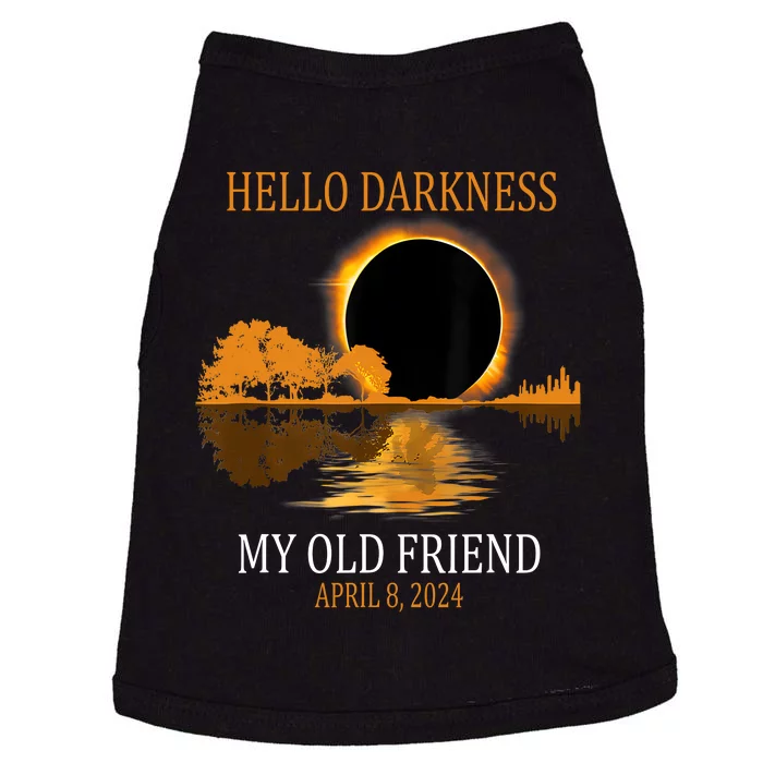 Hello Darkness My Old Friend Funny Total Solar Eclipse 2024 Doggie Tank