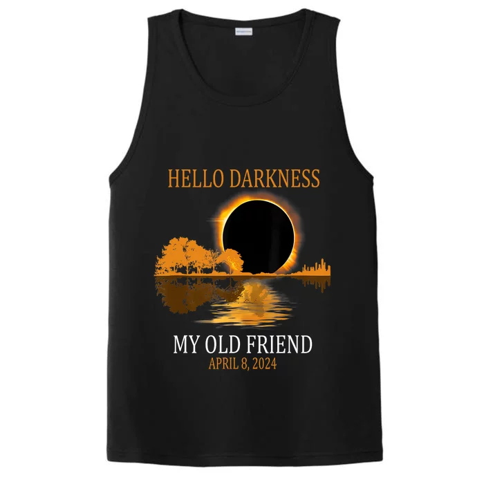 Hello Darkness My Old Friend Funny Total Solar Eclipse 2024 Performance Tank