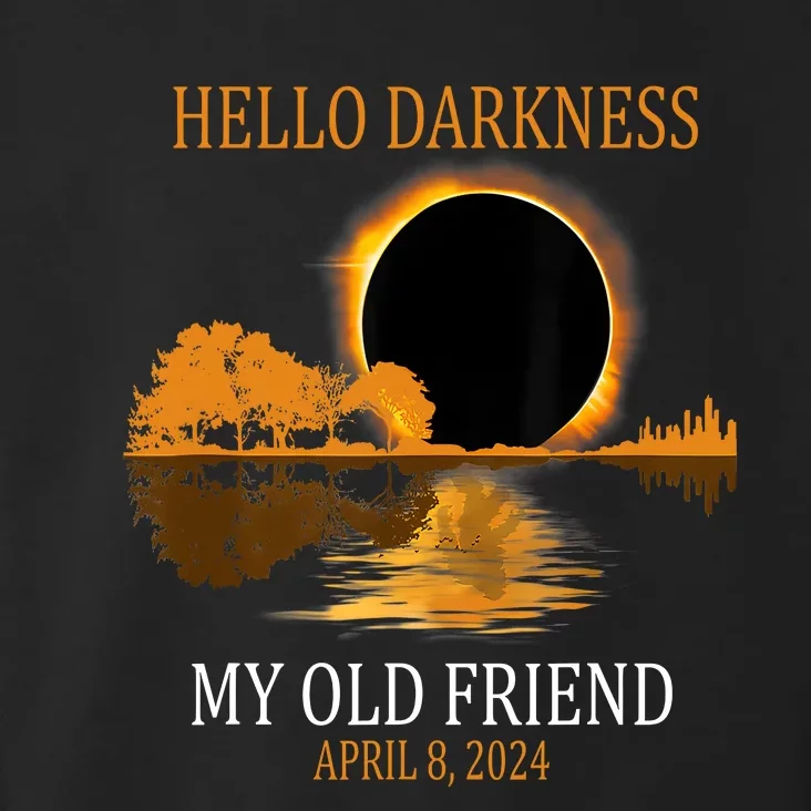 Hello Darkness My Old Friend Funny Total Solar Eclipse 2024 Toddler Hoodie