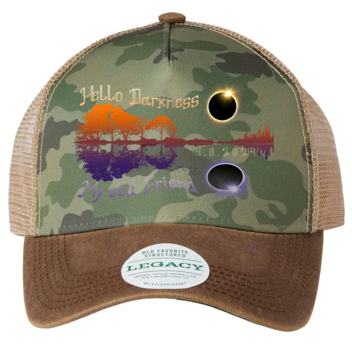 Hello Darkness My Old Friend Solar Eclipse Trending Design Legacy Tie Dye Trucker Hat